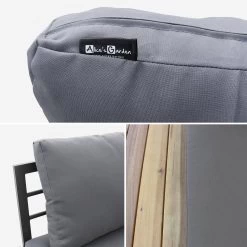 Salon De Jardin Bois 5 Places Couleur : Gris / Gris -Sweeek AC0012GY 04