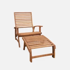 Chaise Avec Repose-pied Bois (lot De 2) 9 Chaise Avec Repose-pied Bois (lot De 2) -Sweeek ACRLXFTBGX2 05