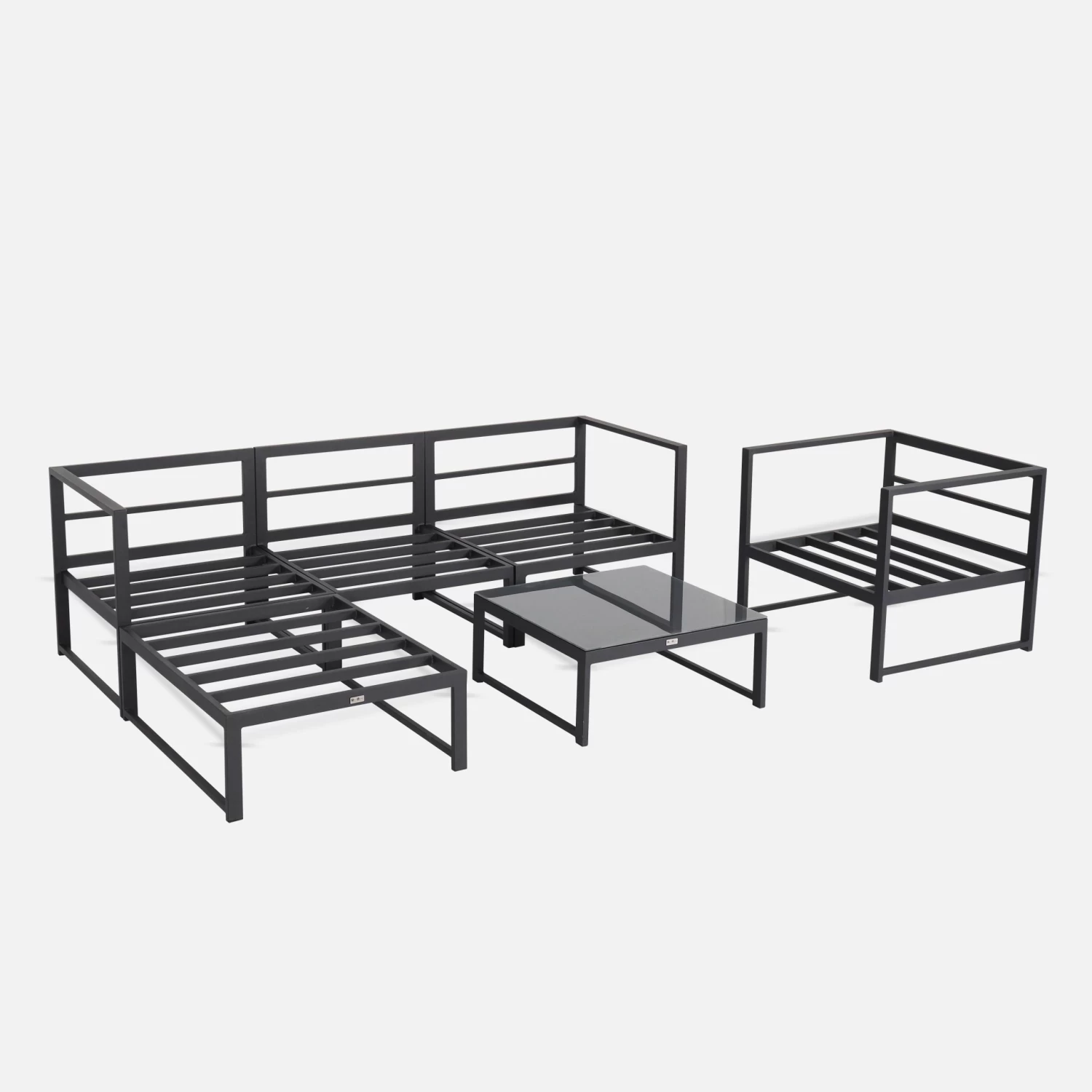 Salon De Jardin Modulable Aluminium 5 Places Couleur : Anthracite / Gris 9 Salon De Jardin Modulable Aluminium 5 Places Couleur : Anthracite / Gris – Image 9