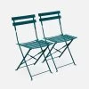 Chaise De Jardin Pliable Métal (lot De 2) Couleur : Bleu Canard