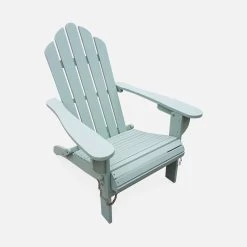 Fauteuil De Jardin Pliable Bois Couleur : Vert De Gris -Sweeek ECADIROGGY 01