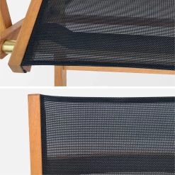 Chaise De Jardin Pliable Bois (lot De 2) Couleur : Noir -Sweeek ECTXARMBKX2 03
