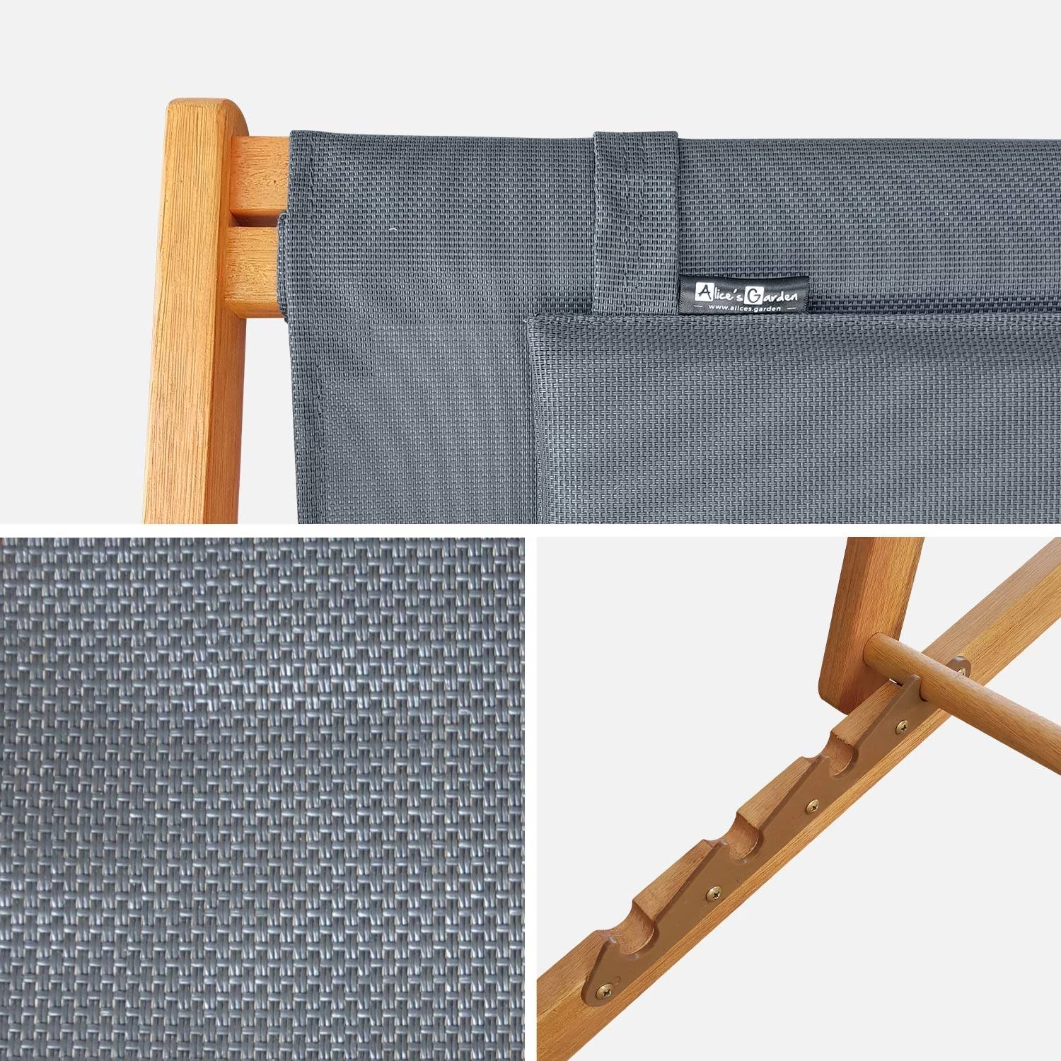 Chilienne Bois Eucalyptus Pliable, Multi Positions (lot De 2) Couleur : Anthracite 4 Chilienne Bois Eucalyptus Pliable, Multi Positions (lot De 2) Couleur : Anthracite – Image 4