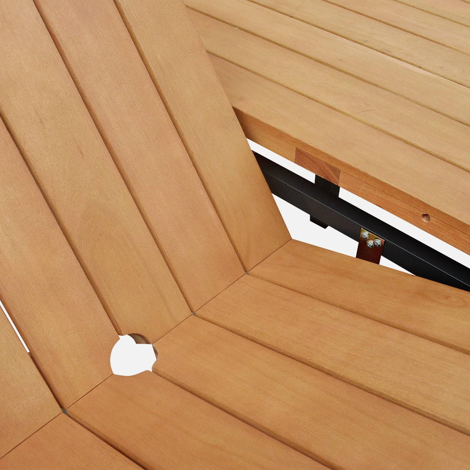 Table De Jardin Extensible Bois Et Aluminium, 8 Chaises Couleur : Anthracite / Gris Taupe 5 Table De Jardin Extensible Bois Et Aluminium, 8 Chaises Couleur : Anthracite / Gris Taupe – Image 5