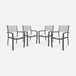 Chaise De Jardin Empilable Aluminium (lot De 4)