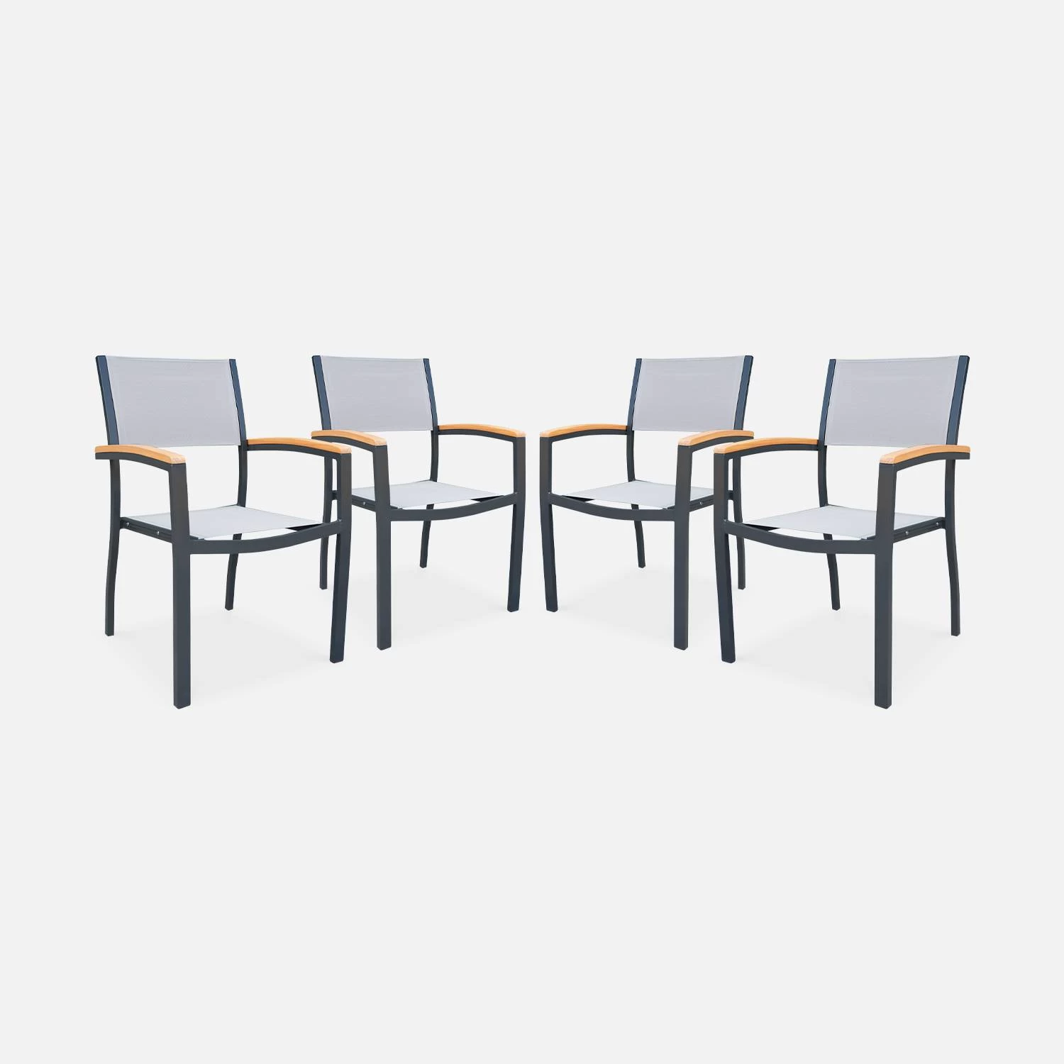 Chaise De Jardin Empilable Aluminium (lot De 4) 1 Chaise De Jardin Empilable Aluminium (lot De 4)