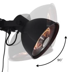 Parasol Chauffant Mural électrique 2000W -Sweeek EHW2000WACBK 03