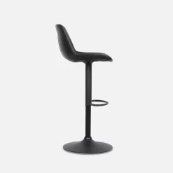 Tabouret Bar Réglable 60,5/81,5cm Simili Cuir (lot De 2) Couleur : Noir -Sweeek IBSAJPUX2BK 03