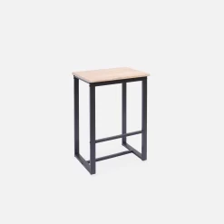 Set Table Haute Avec 2 Tabourets De Bar Couleur : Noir -Sweeek IDS60R2 03