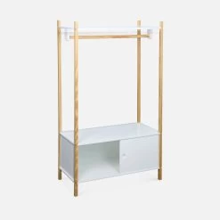 Penderie Enfant Bois Massif 2 Portes Coulissantes -Sweeek IKSCANDICCR 02