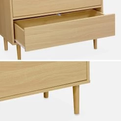 Commode Effet Bois 6 Tiroirs Couleur : Bois -Sweeek IMKCHEST6DWD 04