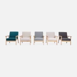 Fauteuil Scandinave Bouclettes Et Bois D'hévéa -Sweeek ISKACLS1BOUCL 06