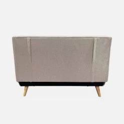 Canapé Convertible 2 Places Tissu, Pieds Bois Couleur : Beige -Sweeek ISOFGBG 06