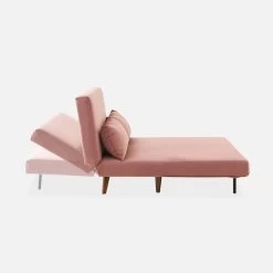 Canapé Convertible 2 Places Tissu, Pieds Bois Couleur : Vieux Rose -Sweeek ISOFGVVOPK 03