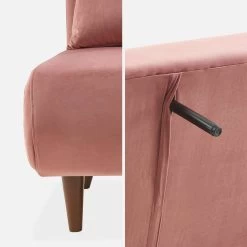 Canapé Convertible 2 Places Tissu, Pieds Bois Couleur : Vieux Rose -Sweeek ISOFGVVOPK 07