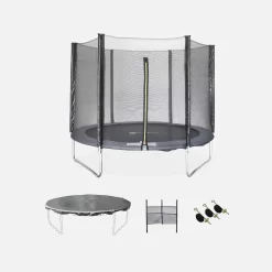 Trampoline 250 Cm Avec Pack D'accessoires Couleur : Gris
