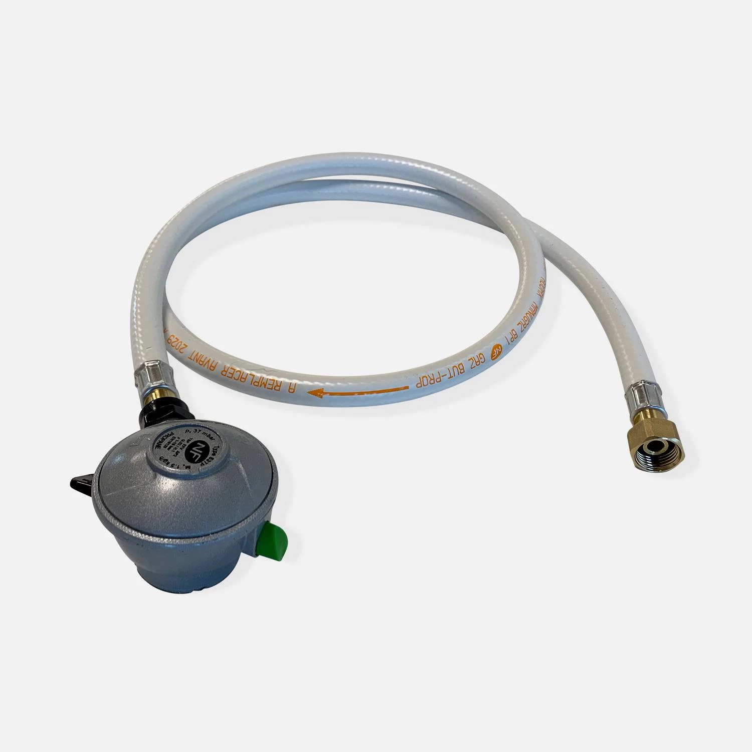 Kit Tuyau Flexible De Gaz + Détendeur Quick-on Propane 20mm 1 Kit Tuyau Flexible De Gaz + Détendeur Quick-on Propane 20mm