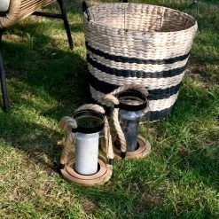 Lanterne En Verre, Anse En Corde Intérieur/extérieur (lot De 2) 10 Lanterne En Verre, Anse En Corde Intérieur/extérieur (lot De 2) -Sweeek LANT19ROPEX2 05