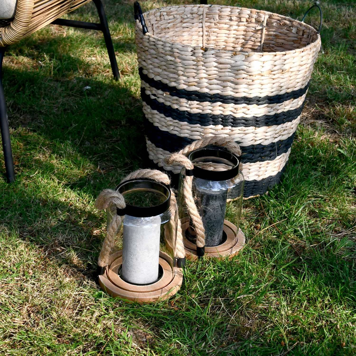 Lanterne En Verre, Anse En Corde Intérieur/extérieur (lot De 2) 5 Lanterne En Verre, Anse En Corde Intérieur/extérieur (lot De 2) – Image 5