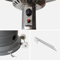 Parasol Chauffant Gaz 13kW Couleur : Gris -Sweeek PC12KDSGY 04