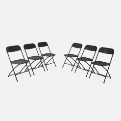 Chaise De Réception Pliante (lot De 6) Couleur : Gris Foncé -Sweeek RECCHAIRX6DG 01