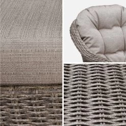 Fauteuil De Jardin Résine Tressée Ronde (lot De2) -Sweeek RWH2CHRGY 03