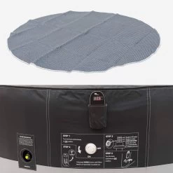Spa Gonflable 6 Places Rond Simili Cuir, Ozonateur, Système Anti-gel, Couvercle -Sweeek SPACA069 04
