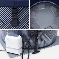 Spa Gonflable 6 Places Rond Massage Air-jets Wifi Ozonateur UVC Couvercle Tapis -Sweeek SPANAVAL6 06