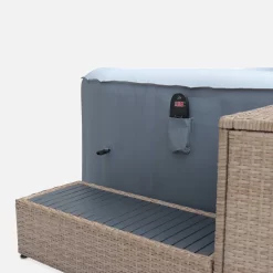 Cadre Pour Spa Gonflable Carré En Résine Tressée Couleur : Naturel 9 Cadre Pour Spa Gonflable Carré En Résine Tressée Couleur : Naturel -Sweeek SPASURWKDSQNT 04