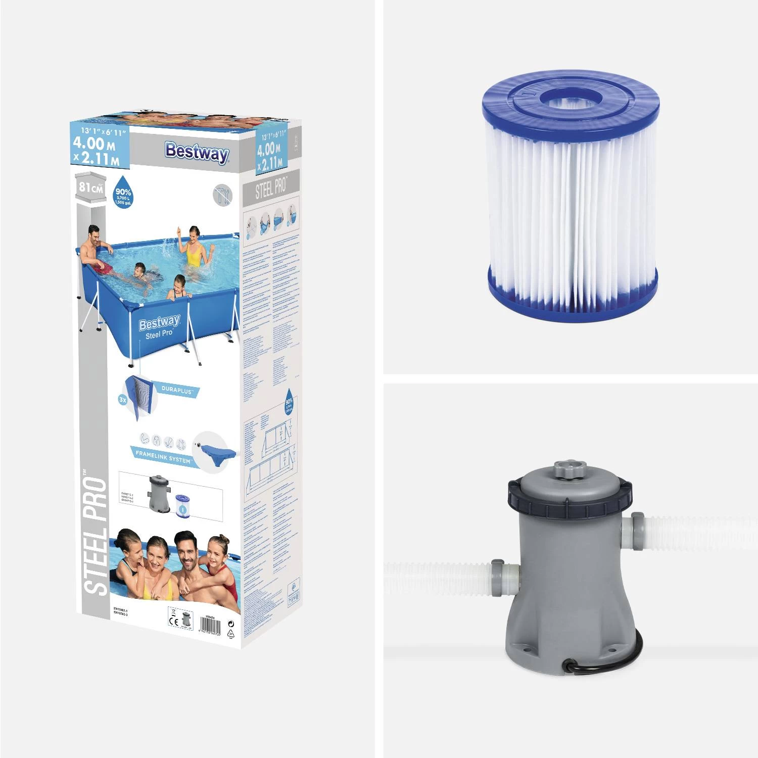 Piscine Hors Sol Tubulaire Rectangulaire Avec Filtre Et Pompe 4 Piscine Hors Sol Tubulaire Rectangulaire Avec Filtre Et Pompe – Image 4