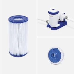 Piscine Hors Sol Tubulaire Géante Avec Pompe, échelle, Bâche Et Diffuseur -Sweeek SPBW7X3OVWD 03