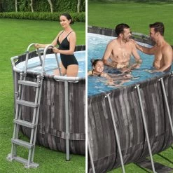 Piscine Hors Sol Tubulaire Géante Avec Pompe, échelle, Bâche Et Diffuseur -Sweeek SPBW7X3OVWD 04