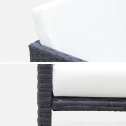 Table De Jardin Encastrable Résine Tressée, 8 Chaises Couleur : Marron -Sweeek WK8CUBEBN 05