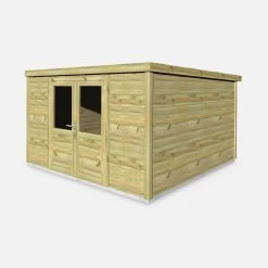 Abri De Jardin Bois 13m², Sapin Du Nord Traité Autoclave Ep.27mm 7 Abri De Jardin Bois 13m², Sapin Du Nord Traité Autoclave Ep.27mm -Sweeek WSAF33X33NAT 03