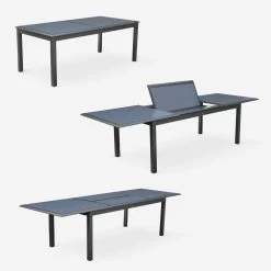 Table De Jardin Extensible Aluminium, 8 Chaises Couleur : Anthracite 11 Table De Jardin Extensible Aluminium, 8 Chaises Couleur : Anthracite -Sweeek XTP300R8CO 04