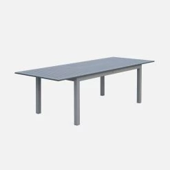 Table De Jardin Extensible Aluminium 8 Places Couleur : Gris