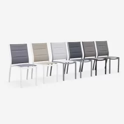 Chaise De Jardin Empilable Aluminium (lot De 2) Couleur : Gris / Gris Foncé -Sweeek XTSAF2CHRAT 05