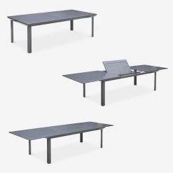 Table De Jardin Extensible Aluminium, 10 Chaises -Sweeek XTSAF335R10CO 03
