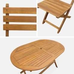Table De Jardin Pliable Bois Ovale, 6 Chaises 13 Table De Jardin Pliable Bois Ovale, 6 Chaises -Sweeek ac150o6 69d4de482a3c4a646d3a9c1947091224