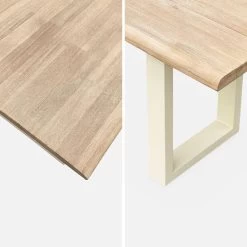 Table De Jardin 6 Places En Bois Avec Bancs Couleur : Ivoire -Sweeek ac180setivose 755dd7602d92d8ddf6b5edd336ccf31c