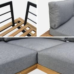 Salon De Jardin Bois Et Aluminium 5 Places Couleur : Gris -Sweeek acaf0012at fac7727a85760cfec164bf120f56f011