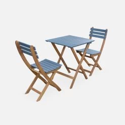 Table De Jardin Pliable Bois, 2 Chaises Couleur : Bleu -Sweeek acbs60s2ob 1d38e5d1ae1e1e3b1eedce62313d857a
