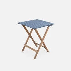 Table De Jardin Pliable Bois, 2 Chaises Couleur : Bleu -Sweeek acbs60s2ob 1f2a477f8253a8b81d31d9b52accf745