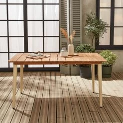 Table De Jardin Bois Et Métal 6 Places Couleur : Ivoire