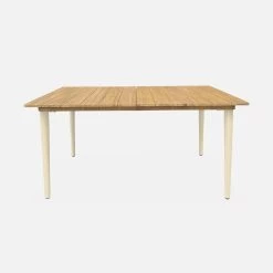 Table De Jardin Bois Et Métal 6 Places Couleur : Ivoire -Sweeek ackd150rivo a0c618989561317f2eb86a68b27f4bf6