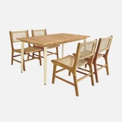 Table De Jardin Bois Et Métal 6 Places Couleur : Ivoire -Sweeek ackd150rivo b45b544a16bd3b7152a6bb77c37999c4