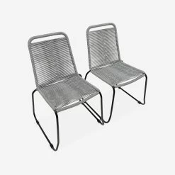 Ensemble De Jardin 220cm + 8 Chaises - BELEM Couleur : Gris / Gris Clair -Sweeek acston220r8lgy 1677bef73a7f80a1b7ff84f30d6f6a57