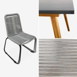 Ensemble De Jardin 220cm + 8 Chaises - BELEM Couleur : Gris / Gris Clair -Sweeek acston220r8lgy d91949700629cd4aead7f03f1c50597b