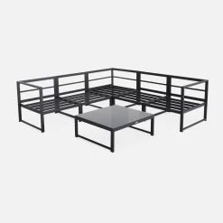 Salon De Jardin D'angle Aluminium 5 Places Couleur : Anthracite / Taupe -Sweeek af3004atbn 5007e0a96ab1f152f6ab34f24b51a895