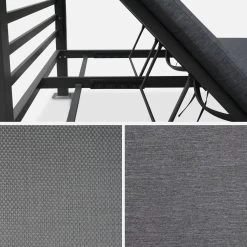 Lit De Jardin Aluminium, 2 Matelas Inclinables, Toit Avec Panneaux Amovibles Couleur : Anthracite / Anthracite 13 Lit De Jardin Aluminium, 2 Matelas Inclinables, Toit Avec Panneaux Amovibles Couleur : Anthracite / Anthracite -Sweeek afsunbedat 2df88dd6f895cf550ee0e6718ba601dc